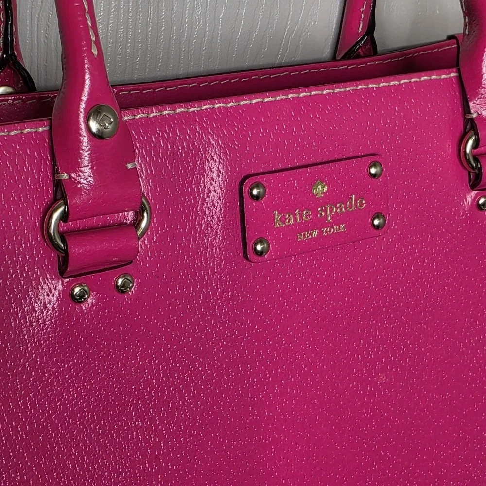 Kate Spade New York Wellesley Quinn Tote Pink Leather Satchel Handbag & Wallet